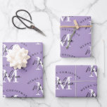 Personalized Merry Christmas Purple Monogram Wrapping Paper Sheets<br><div class="desc">A personalized "Merry Christmas" monogram design with a Xmas purple background color. An ideal festive custom design for the holiday season. Customize the monogram and make it your own!</div>