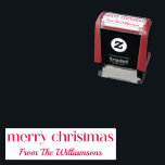 Personalized Merry Christmas Retro Typography Name Self-inking Stamp<br><div class="desc">Personalized Merry Christmas Retro Typography Name self-inking stamp</div>
