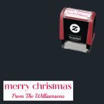 Personalized Merry Christmas Retro Typography Name Self-inking Stamp<br><div class="desc">Personalized Merry Christmas Retro Typography Name self-inking stamp</div>