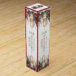 Personalized Merry Christmas Retro Typography Wine Box<br><div class="desc">Personalized Christmas design featuring candles,  holiday decor,  and elegant "Merry Christmas" retro typography.
You can easily customize the year and family name. It is a perfect wine bag for gifting wine this holiday season.</div>