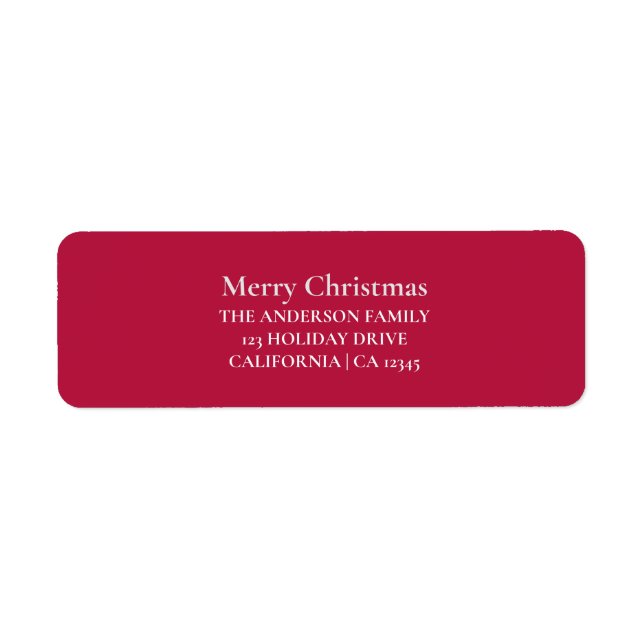 Personalized Merry Christmas Return Address Label (Front)