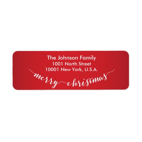 Personalized Merry Christmas Return Address Labels