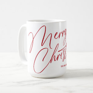 Personalized Merry Christmas Script Mug Custom