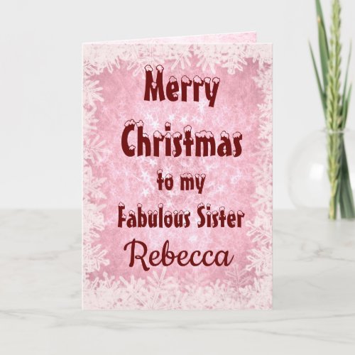 Personalized Merry Christmas Sister Card