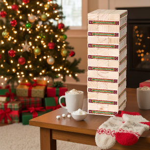 Personalized Merry Christmas Snowflake Topple Tower