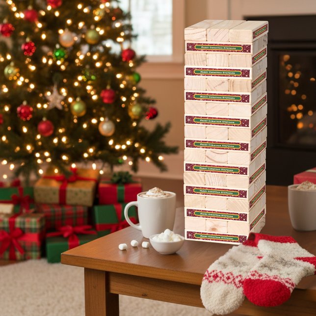 Personalized Merry Christmas Snowflake Topple Tower (Creator Uploaded)