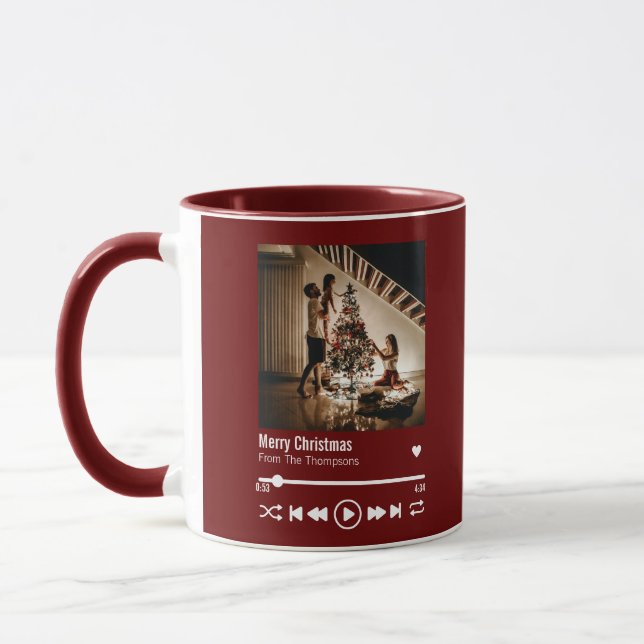 Personalized Merry Christmas Song Playlist Mug (Left)