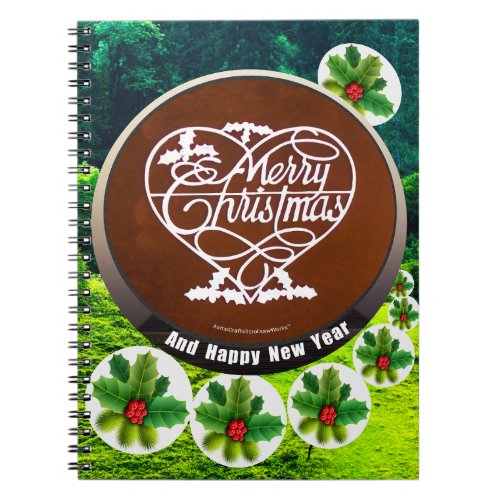  Personalized Merry Christmas  Spiral Photo  Notebook