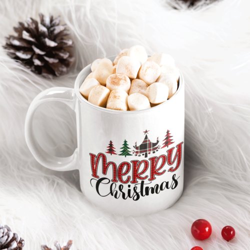 Personalized Merry Christmas Sublimation Trees Coffee Mug