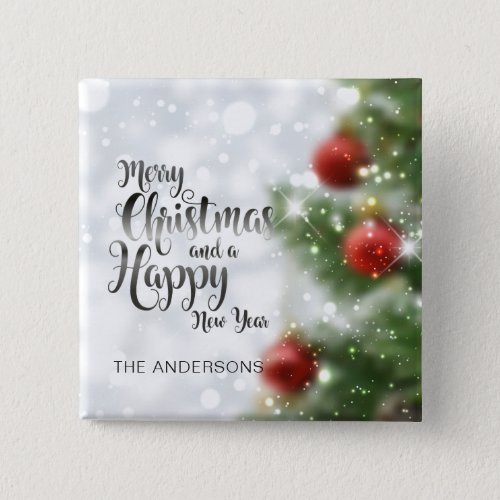 Personalized Merry Christmas Tree  Button