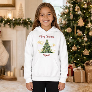 Personalized Merry Christmas Tree Kids’ Hoodie