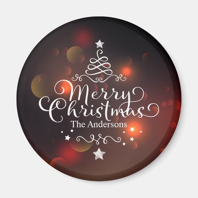 Personalized Merry Christmas Tree | Magnet (Front)