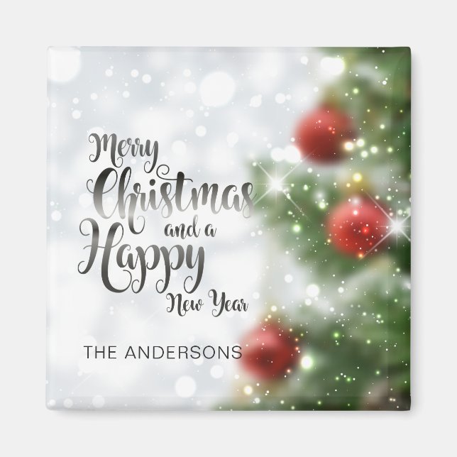 Personalized Merry Christmas Tree | Magnet (Front)