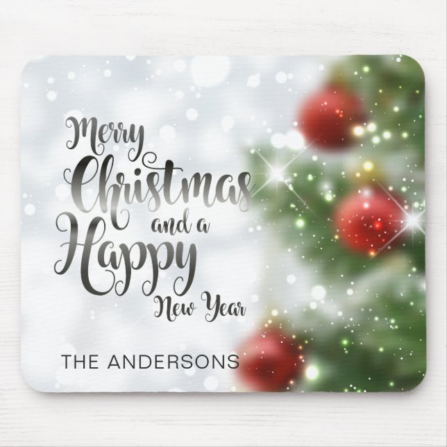 Personalized Merry Christmas Tree | Mousepad (Front)