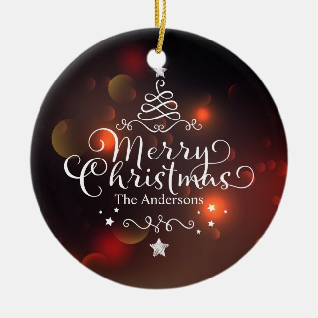Personalized Merry Christmas Tree | Ornament (Front)