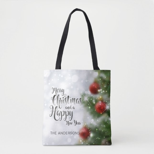 Personalized Merry Christmas Tree | Tote Bag (Front)