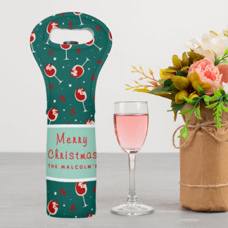 Personalized Merry Christmas Wine Tote