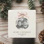 "Personalized Merry Christmas with Photo Gift Stone Coaster<br><div class="desc">"Add a festive touch to your holiday gatherings with this Personalized Merry Christmas Stone Coaster, featuring your custom photo in a beautiful ornament design. This durable stone coaster makes a thoughtful holiday gift or keepsake, perfect for protecting surfaces while adding warmth to your home décor. Personalize it with a favorite...</div>