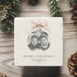 "Personalized Merry Christmas with Photo Gift Stone Coaster<br><div class="desc">"Add a festive touch to your holiday gatherings with this Personalized Merry Christmas Stone Coaster, featuring your custom photo in a beautiful ornament design. This durable stone coaster makes a thoughtful holiday gift or keepsake, perfect for protecting surfaces while adding warmth to your home décor. Personalize it with a favorite...</div>