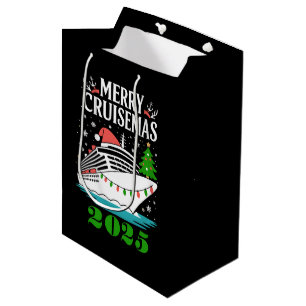 Personalized Merry Cruisemas Cruise Ship Family Medium Gift Bag