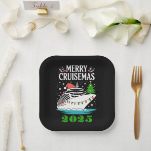Personalized Merry Cruisemas Cruise Ship Family  Paper Plates