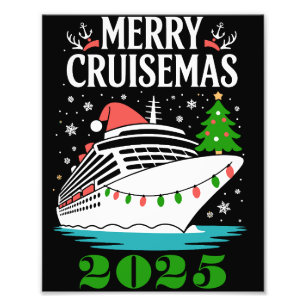Personalized Merry Cruisemas Cruise Ship Family  Photo Print