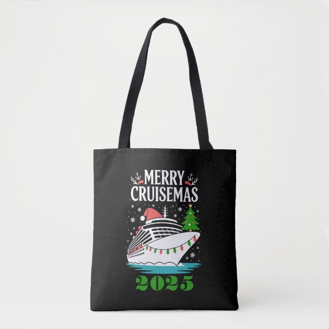 Personalized Merry Cruisemas Cruise Ship Family  Tote Bag (Front)