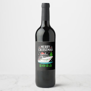 Personalized Merry Cruisemas Cruise Ship Family  Wine Label