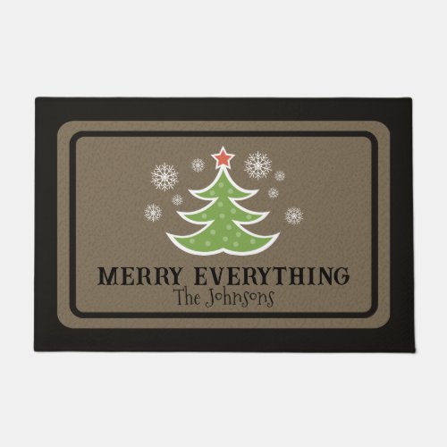 Personalized Merry Everything Christmas Tree Doormat