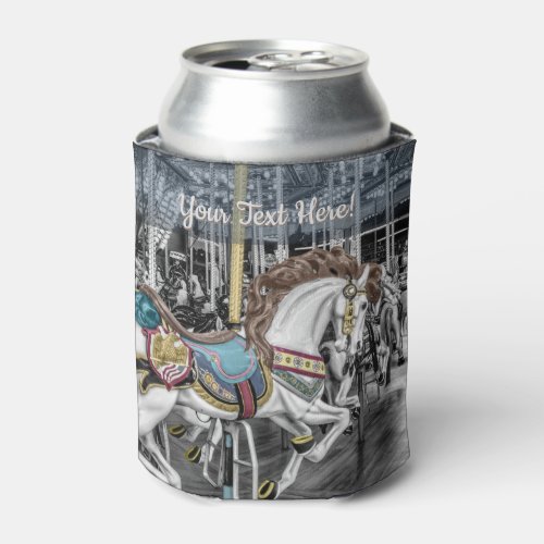 Personalized Merry Go Round Carousel Photography Can Cooler