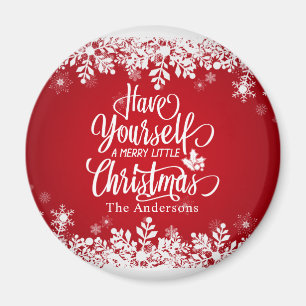 Personalized Merry Little Christmas Magnet