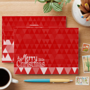Personalized Merry Little Christmas Red Abstract Envelope