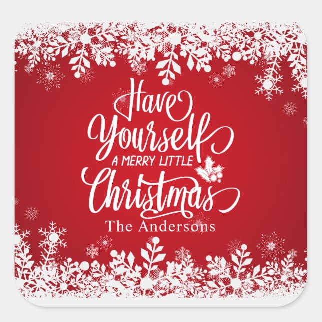 Personalized Merry Little Christmas Sticker Seal (Front)