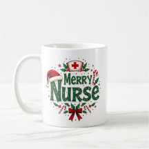 Personalized Merry Nurse Mug – Christmas Holiday