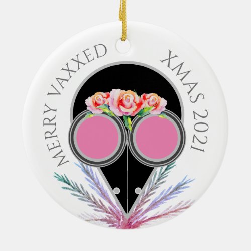 Personalized Merry Vaxxed Xmas Plague Doctor Ceramic Ornament