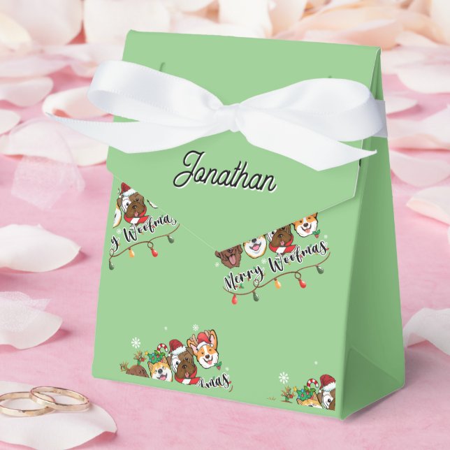 Personalized Merry Woofmas Favor Box (Wedding)