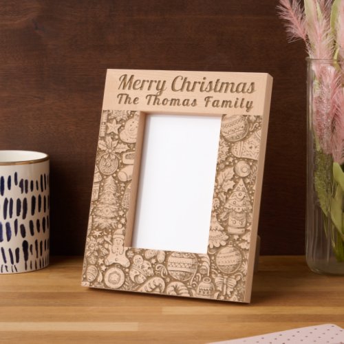 Personalized Merry Xmas Laser-Etched Wooden Frames Personalized Merry Xmas Laser-Etched Wooden Frames