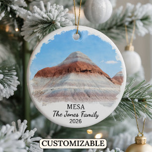 Personalized Mesa Ornament, Custom Arizona State Ceramic Ornament