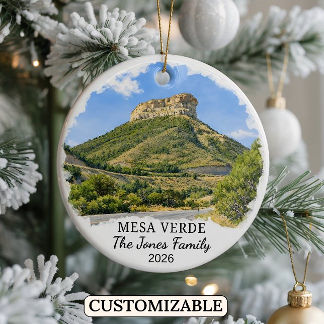 Personalized Mesa Verde National Park, Colorado Ceramic Ornament (Creator Uploaded)
