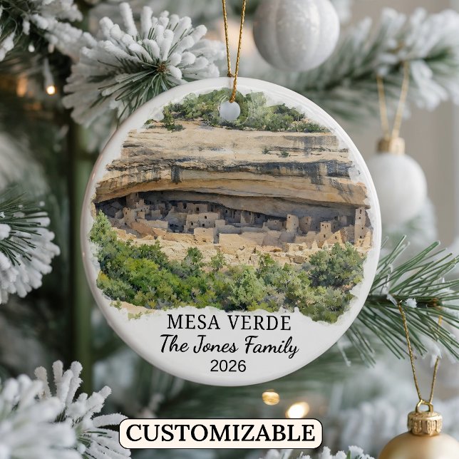 Personalized Mesa Verde National Park, Colorado Ceramic Ornament (Creator Uploaded)