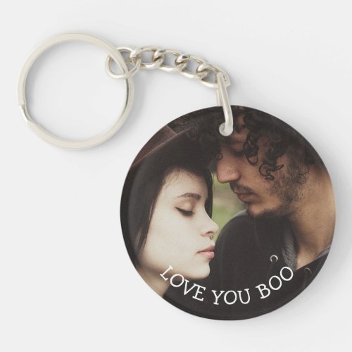 Personalized Message and Photo Couples Romantic Keychain