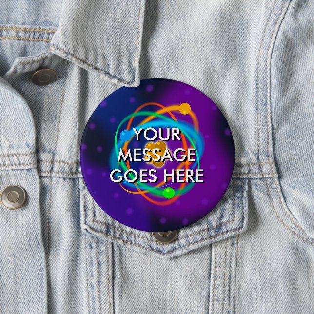 Personalized Message Atomic Structure Science Button (In Situ)