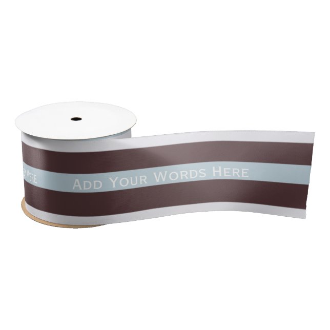 Personalized Message: Blue, Brown & White Ribbon (Spool)