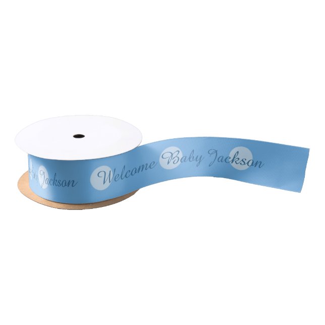 Personalized Message: Blue Polka Dot Ribbon (Spool)