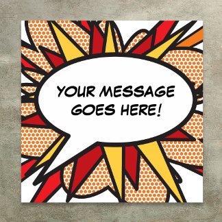 Personalized Message Comic Book Speech Bubble Poster