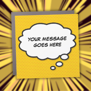 Personalized Message Comic Book Thought Bubble Car Magnet