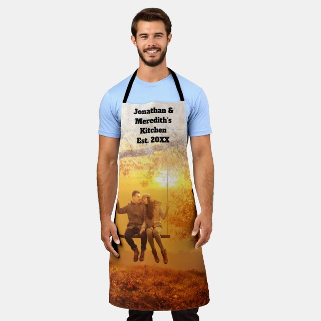 Personalized Message Custom Photo Apron (Worn)