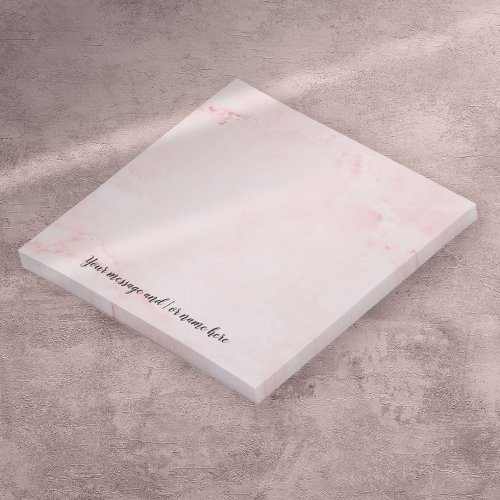 Personalized Message Elegant Script Pink Marble Post_it Notes