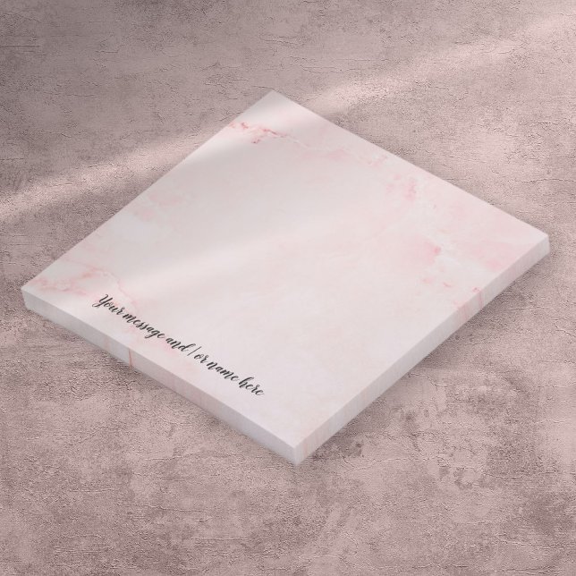 Personalized Message Elegant Script Pink Marble Post-it Notes (Personalized Message Elegant Script Pink Marble Post-it Notes)
