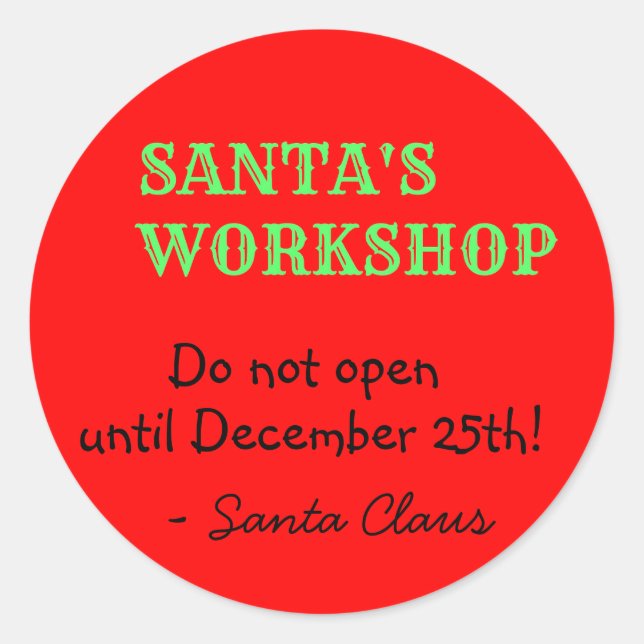 Personalized Message from Santa Claus Classic Round Sticker (Front)